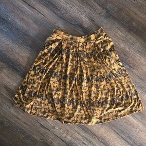 LuLaRoe Gold and Black Floral Midi Skirt